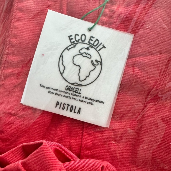 PISTOLA Straight Leg Cropped Jeans Organic Hibiscus Flap Pockets Mid Rise NWT - Picture 5 of 6